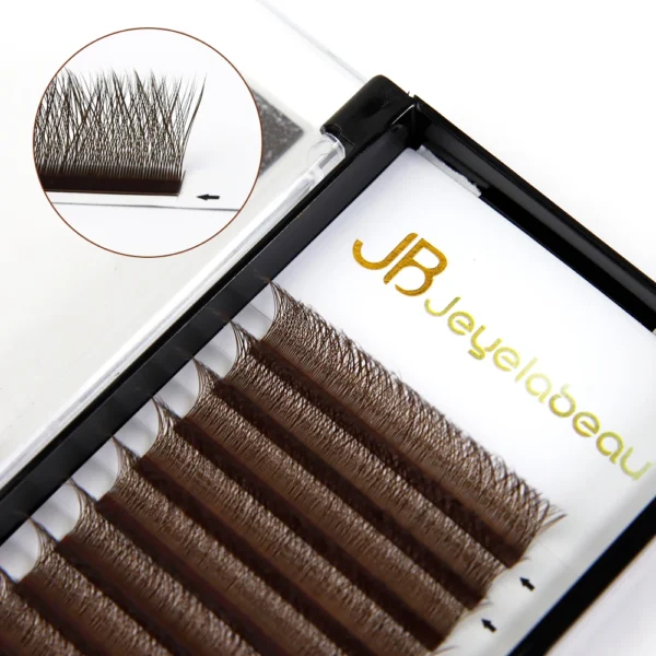 Eyelash Extension Kit: Brown Premade Fans, 7-15mm