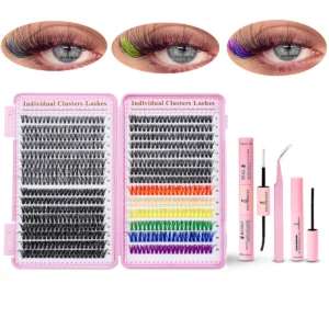 Eyelash Extension Kit: 600pcs Cluster Lashes & Bond