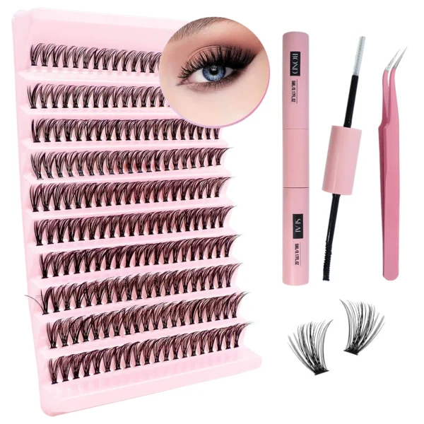 Eyelash Extension Kit With Clusters, Bond, Seal And Tweezers