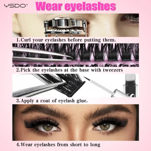 Eyelash Extension Kit Mix Length Cluster Lashes - Image 4