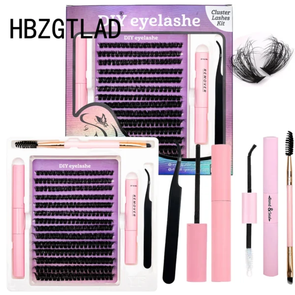 Eyelash Extension Kit - 280pcs Lashes, Bond, Seal, Remover