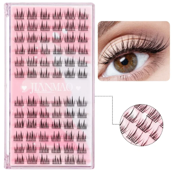 Eyelash Extension Kit - 72 PCS Clusters, C Curl, Glue - Image 5