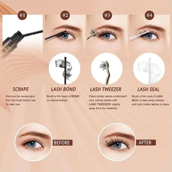 Eyelash Extension Kit: 120pcs DIY Cluster Lashes - Image 5
