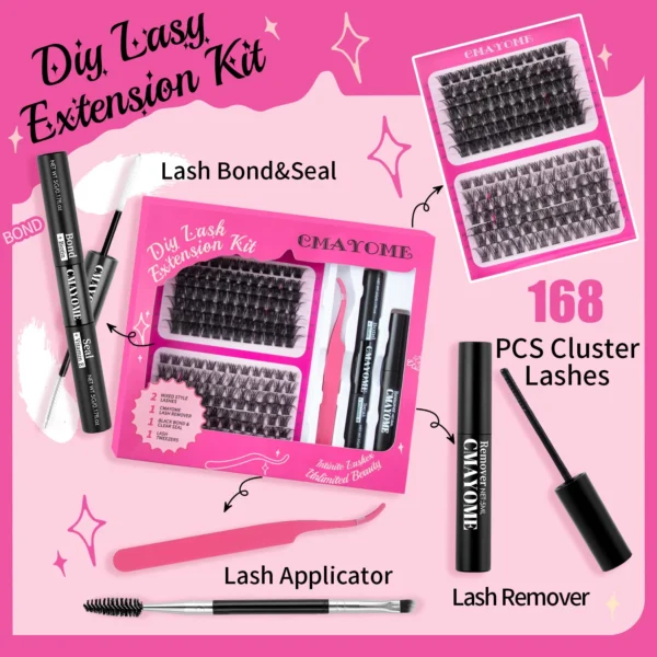 Eyelash Extension Kit: 168PCS DIY Lash Clusters - Image 2