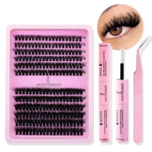 Eyelash Extension Kit Thick Fluffy Lashes with Glue