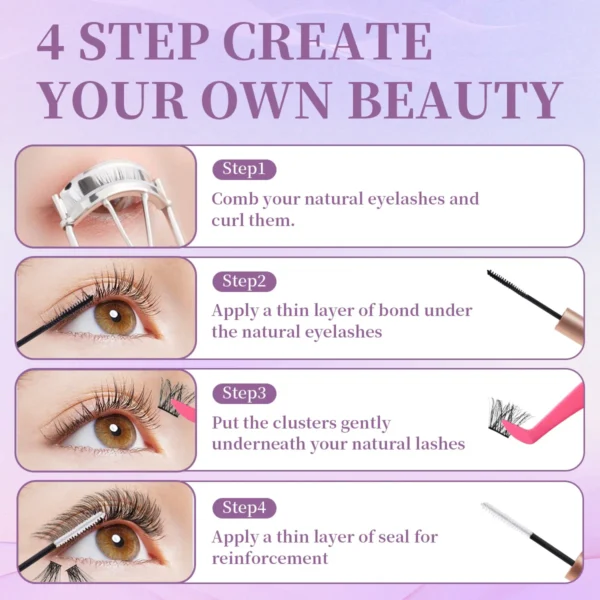 Eyelash Extension Kit: DIY Clusters with Bond & Tools - Image 5