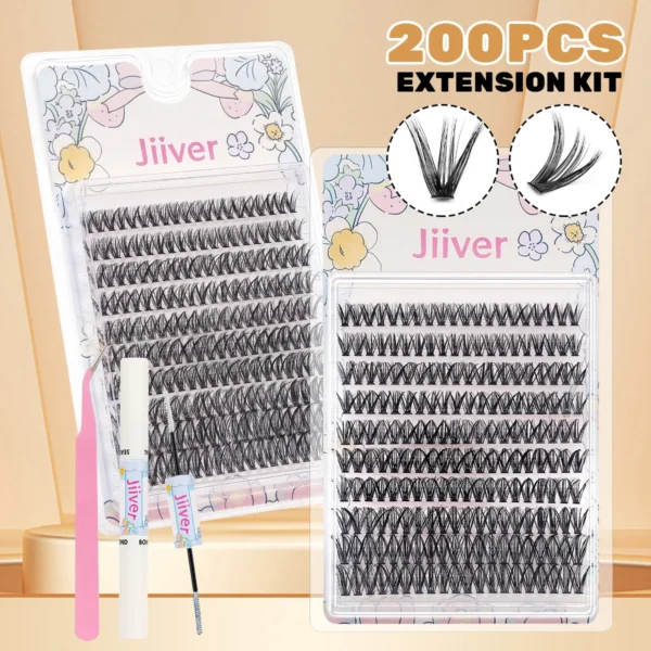 Eyelash Extension Kit: 200pcs DIY Individual Volume Lashes