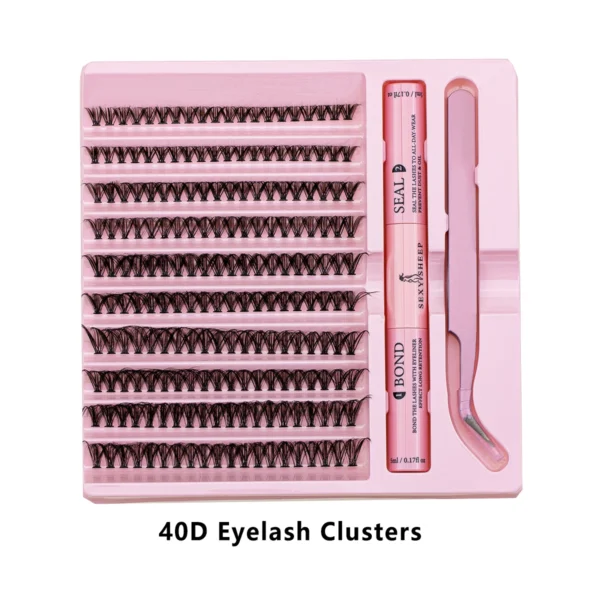 Eyelash Extension Kit: Full Volume Clusters with Bond & Tools - Image 3