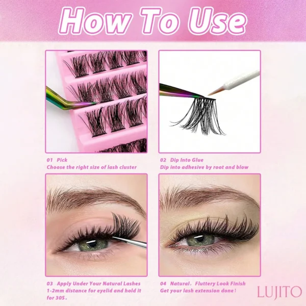 Eyelash Extension Kit – 200pcs D Curl Lashes & Glue - Image 6