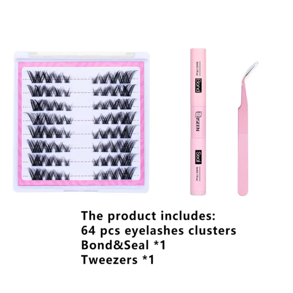 Eyelash Extension Kit - 64pcs Manga Lashes & Bond - Image 3