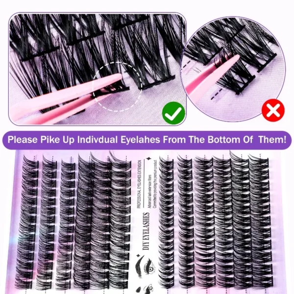 Eyelash Extension Kit: 150 Clusters, Winged Fox Eye Style - Image 5