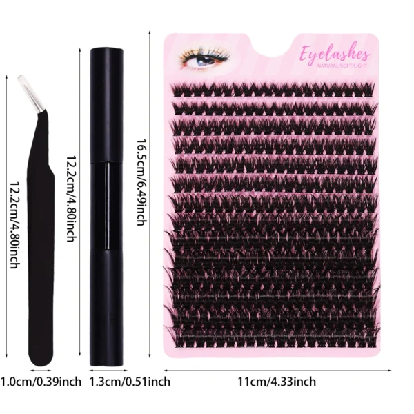 Eyelash Extension Kit 280pcs Lash Clusters Adhesive - Image 4