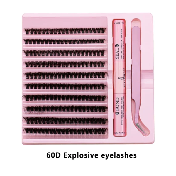Eyelash Extension Kit: Full Volume Clusters with Bond & Tools - Image 4