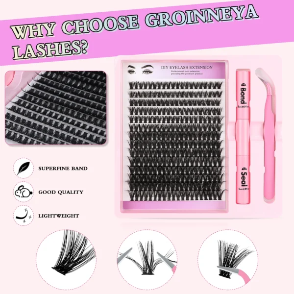 60D Curling Volume False Eyelashes 8-16mm With Bond Seal Kit - Image 6