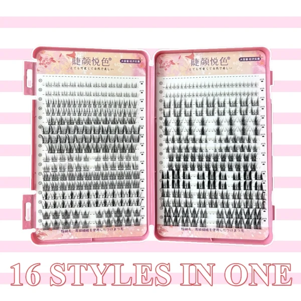 Eyelash Extension Kit: 32 Rows Individual Cluster Lashes - Image 2
