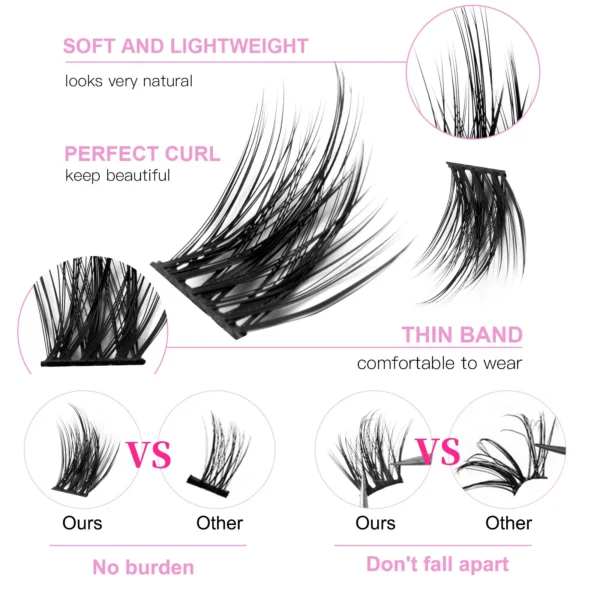 Eyelash Extension Kit: 120 Clusters with Glue - Image 11