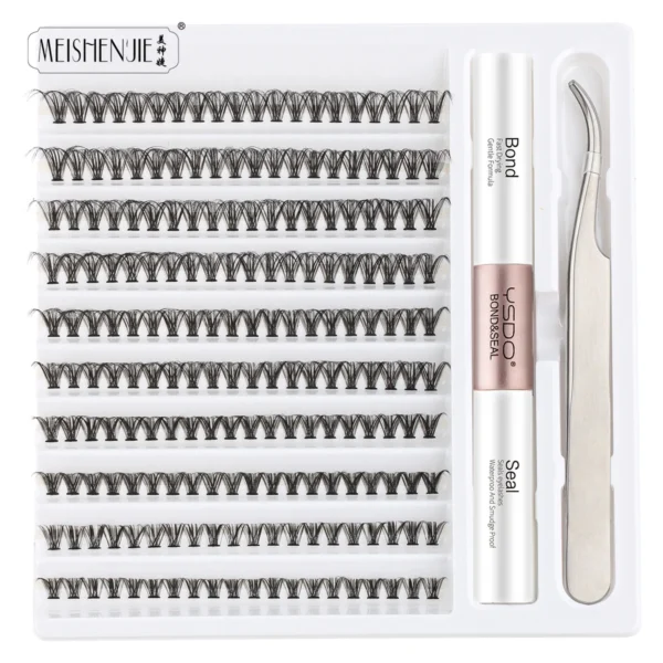 Eyelash Extension Kit with 120/200 Clusters & Bond