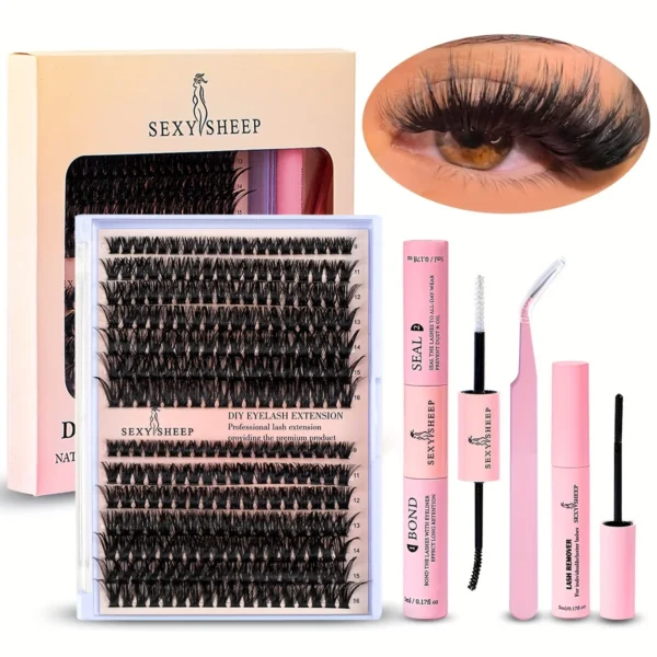 Eyelash Extension Kit - 280pcs Lashes, Bond & Seal