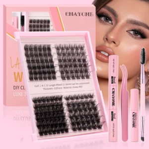 Eyelash Extension Kit: DIY 3D Wispy Cluster Lashes