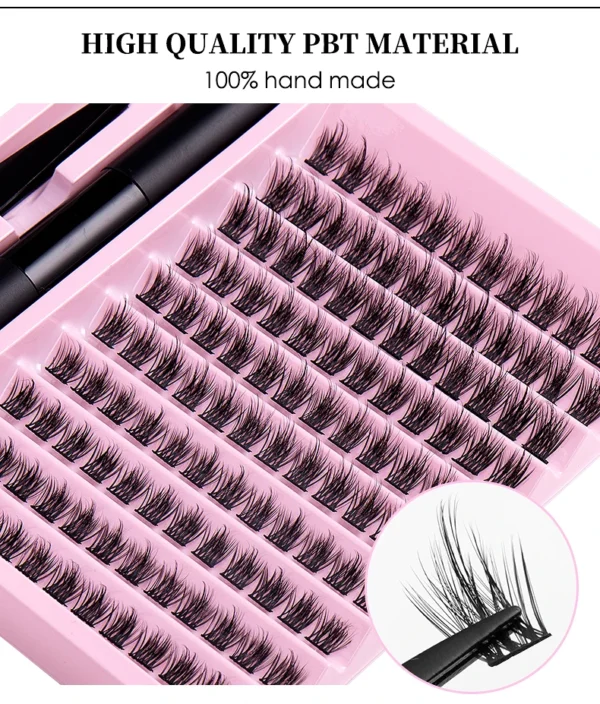 Eyelash Extension Kit: 120 Clusters with Glue - Image 8