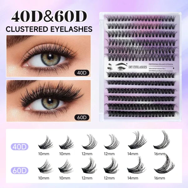 Eyelash Extension Kit - Clusters 8-16mm, Glue & Tools - Image 2
