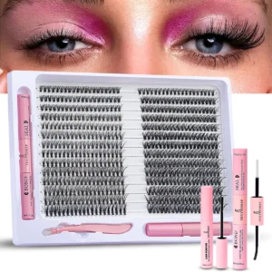 Eyelash Extension Kit with Cluster Lashes & Glue