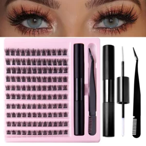 Eyelash Extension Set With Curler, Waterproof Adhesive, Sealant Kit