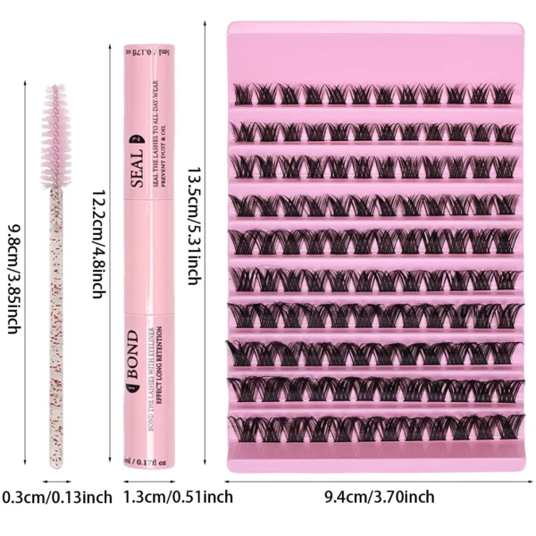 Eyelash Extension Kit - 120pcs D Curl Lashes & Adhesive - Image 4