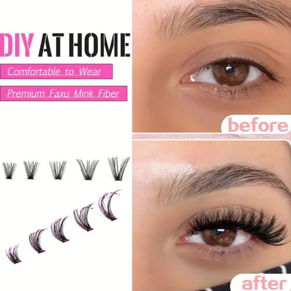 Eyelash Extension Kit - 200 Clusters with Glue & Tools - Image 6