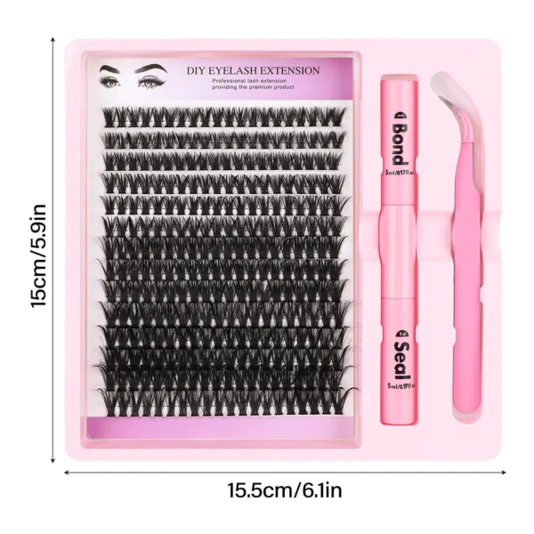60D Curling Volume False Eyelashes 8-16mm With Bond Seal Kit - Image 4