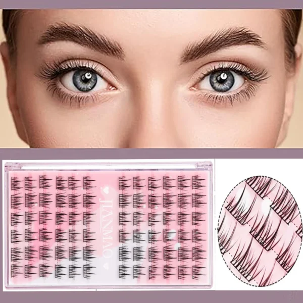 Eyelash Extension Kit - 72 PCS Clusters, C Curl, Glue - Image 6