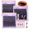 Eyelash Extension Kit - 50D/80D Clusters, Bond & Seal