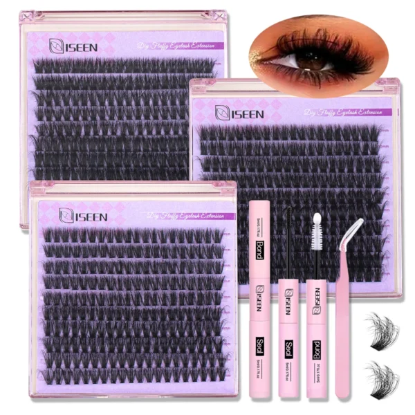 Eyelash Extension Kit - 50D/80D Clusters, Bond & Seal