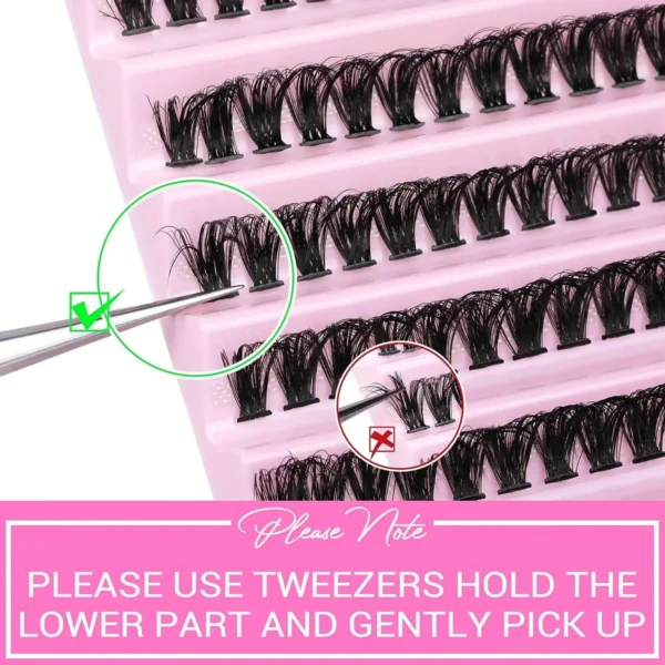 Eyelash Extension Kit - 200 Clusters with Glue & Tools - Image 5