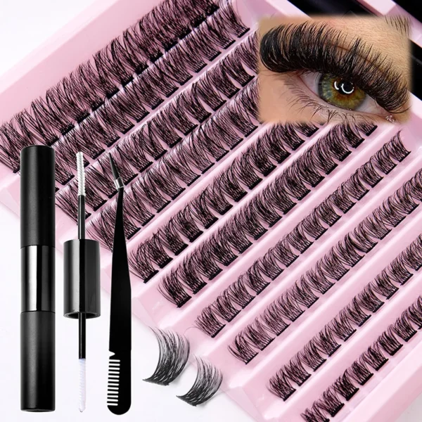 Eyelash Extension Set With Curler, Waterproof Adhesive, Sealant Kit - Image 2