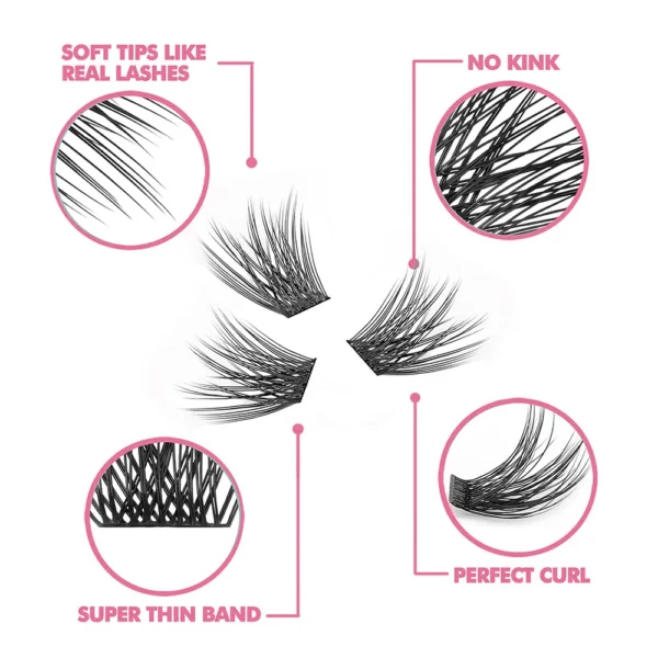 Hollylash 14 Rows 168 Clusters Mixed Length Eyelash Extensions Wholesale - Image 3