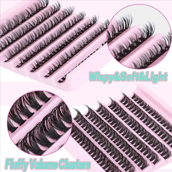 Eyelash Extension Kit - 200 Clusters with Glue & Tools - Image 2