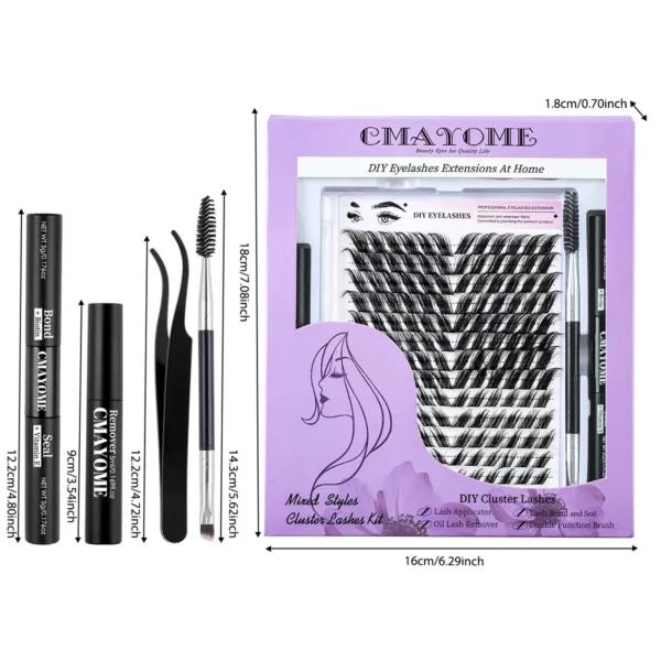 Eyelash Extension Kit with Cat Eye & Fox Eye Lashes - Image 6