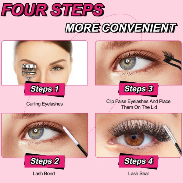 Eyelash Extension Kit with Wispy Cluster Lashes 204pcs - Image 5