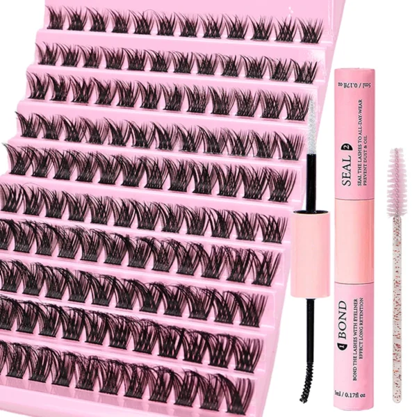 Eyelash Extension Kit - 120pcs D Curl Lashes & Adhesive - Image 2