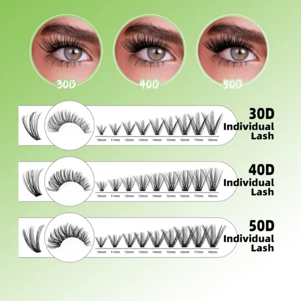 Eyelash Extension Kit: 238pcs Lash Clusters Mix 9-18mm - Image 8