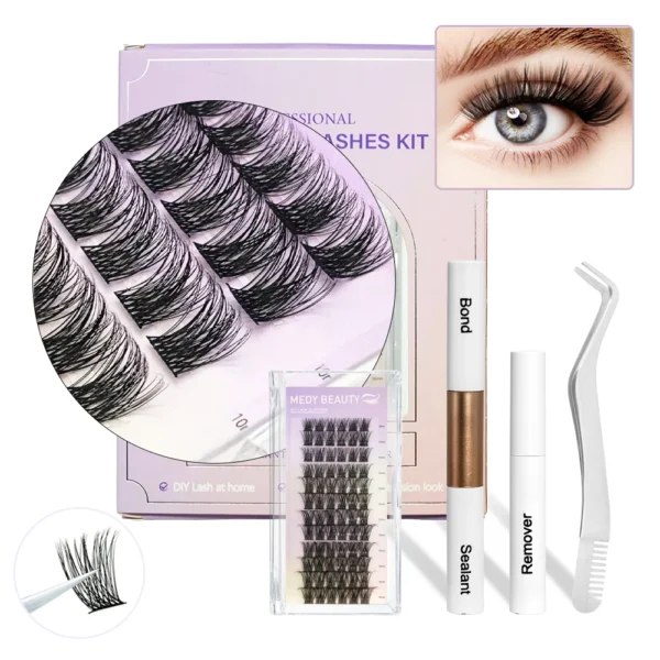 Eyelash Extension Kit: 72 Clusters, Glue, Remover, Sealant - Image 4