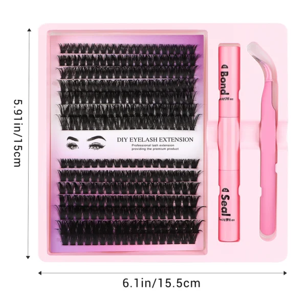 Eyelash Extension Kit - DIY Clusters with Bond & Seal. - Image 4