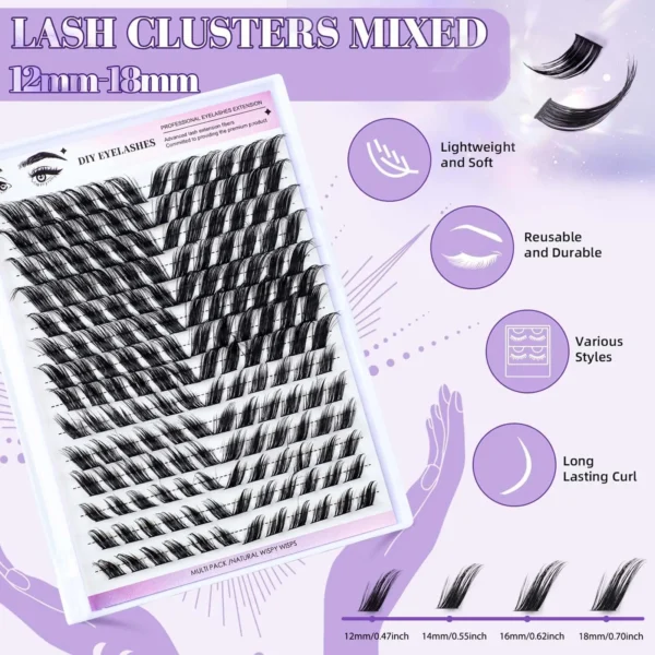 Eyelash Extension Kit with Cat Eye & Fox Eye Lashes - Image 2