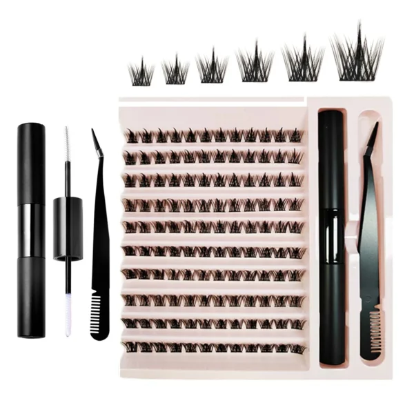Eyelash Extension Kit: 120 Clusters with Glue