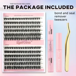 Eyelash Extension Kit - 240PCS Clusters, Bond & Seal