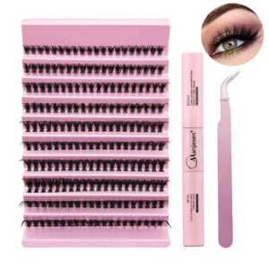 Eyelash Extension Kit - 200 PCS Clusters, Glue, Remover