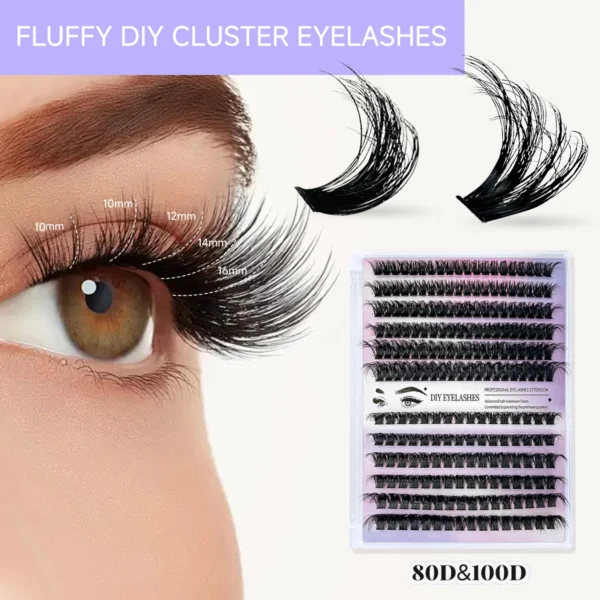 Eyelash Extension Kit - Clusters 8-16mm, Glue & Tools - Image 4