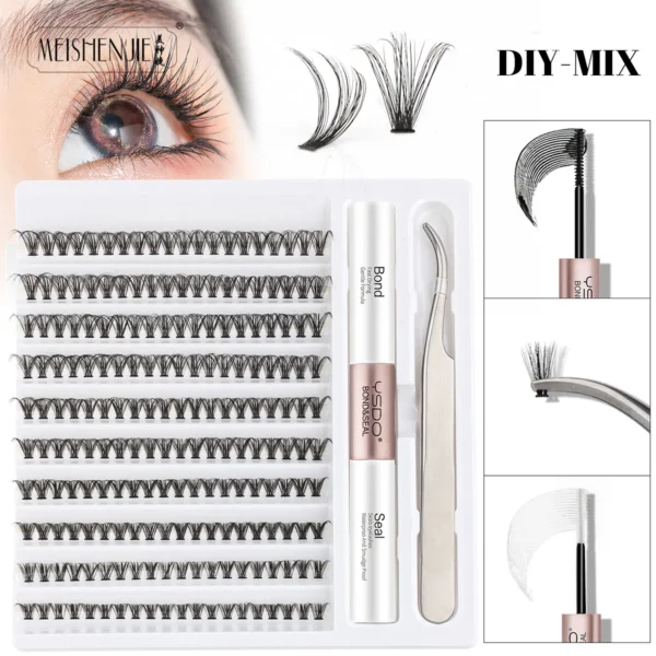 Eyelash Extension Kit with 120/200 Clusters & Bond - Image 2