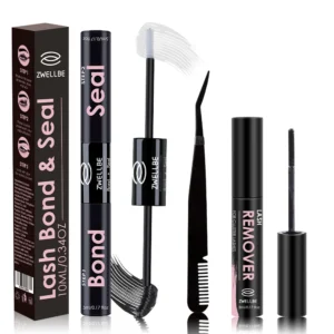 Lash Bond And Seal 10ml With Glue Remover, Tweezers Kit Set
